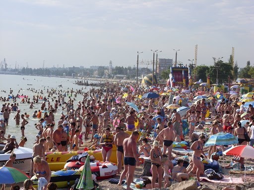 пляж в Бердянске